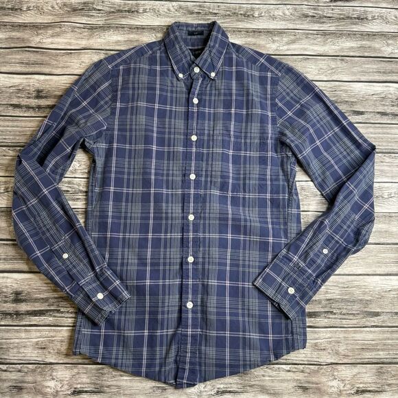 J. Crew Factory Mens Slim Button Down Shirt Blue Purple Grey Gray XS Extra Small - Picture 1 of 12